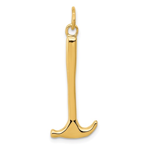 14K Yellow Gold 3-D Hammer Charm