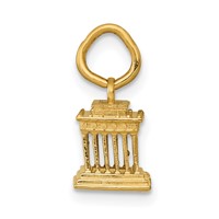 14K Yellow Gold 3-D Lincoln Memorial Charm view 2