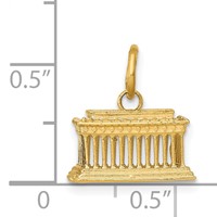 14K Yellow Gold 3-D Lincoln Memorial Charm view 3