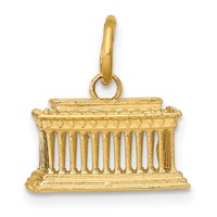 14K Yellow Gold 3-D Lincoln Memorial Charm view 1