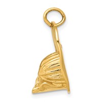 14K Yellow Gold 3-D Large Firemans Helmet Charm view 2