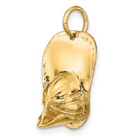 14K Yellow Gold 3-D Large Firemans Helmet Charm view 5