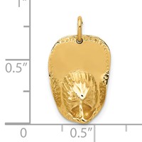 14K Yellow Gold 3-D Large Firemans Helmet Charm view 4
