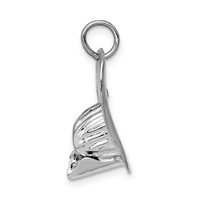 14K White Gold 3-D Large Firemans Helmet Charm view 2