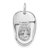 14K White Gold 3-D Large Firemans Helmet Charm view 3