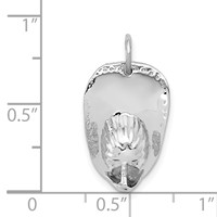 14K White Gold 3-D Large Firemans Helmet Charm view 4