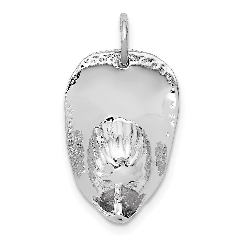 14K White Gold 3-D Large Firemans Helmet Charm
