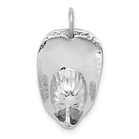 14K White Gold 3-D Large Firemans Helmet Charm view 1