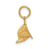14K Yellow Gold 3-D Firemans Helmet Charm view 2
