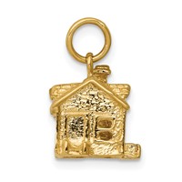 14K Yellow Gold 3-D House Charm view 2