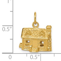 14K Yellow Gold 3-D House Charm view 4