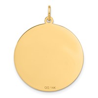 14K Yellow Gold Happy Anniversary Charm with Hearts 25mm Engravable Disc view 3