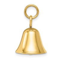 14K Yellow Gold Moveable 3-D Wedding Bell Charm view 2