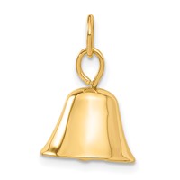 14K Yellow Gold Moveable 3-D Wedding Bell Charm view 3