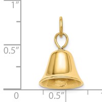 14K Yellow Gold Moveable 3-D Wedding Bell Charm view 4