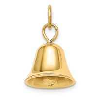 14K Yellow Gold Moveable 3-D Wedding Bell Charm view 1