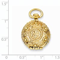 14K Yellow Gold Vintage Fancy Domed 20mm Round Locket view 2