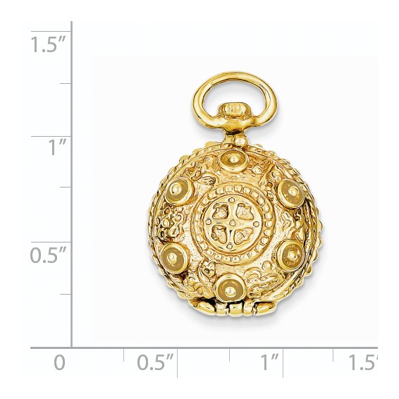 14k Vintage Fancy Domed 20mm Round Locket