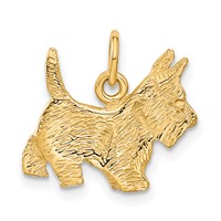 14K Yellow Gold Ruby Eye Scottie Dog Charm view 3