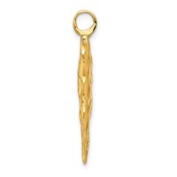 14K Yellow Gold 3-D Textured Arrowhead Charm view 2