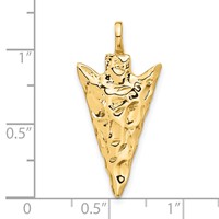 14K Yellow Gold 3-D Textured Arrowhead Charm view 4