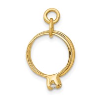 14K Yellow Gold 3-D Wedding Rings CZ Charm view 2