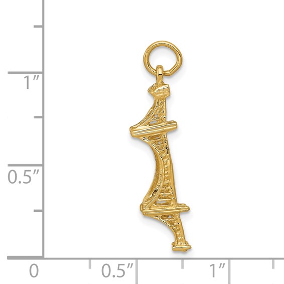14k 3-D GOLDEN GATE Bridge Charm