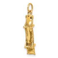 14K Yellow Gold 3D Mackinac Bridge Charm view 5