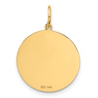 14K Yellow Gold Graduation Day Engravable Disc Charm view 3