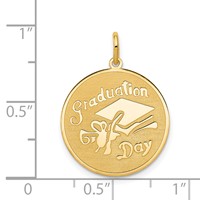 14K Yellow Gold Graduation Day Engravable Disc Charm view 4