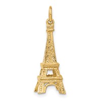 14K Yellow Gold 3-D Eiffel Tower Charm view 3