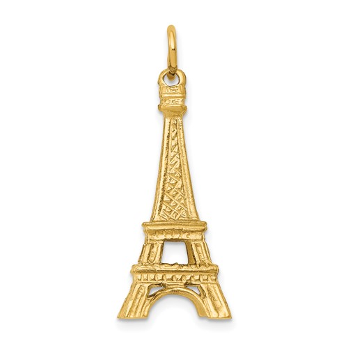 14K Yellow Gold 3-D Eiffel Tower Charm