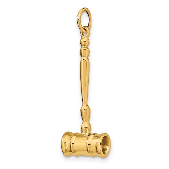 14k 3-D Gavel Charm