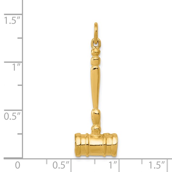 14k 3-D Gavel Charm