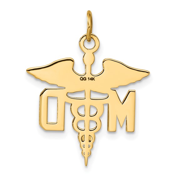14k Large M.D. Caduceus Charm