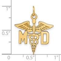 14K Yellow Gold Large M.d. Caduceus Charm view 4
