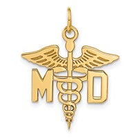 14K Yellow Gold Large M.d. Caduceus Charm view 1
