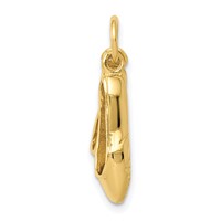 14K Yellow Gold 3-D Ballet Slippers Charm view 2