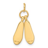 14K Yellow Gold 3-D Ballet Slippers Charm view 3