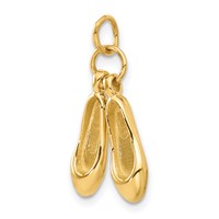 14K Yellow Gold 3-D Ballet Slippers Charm view 4