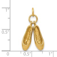 14K Yellow Gold 3-D Ballet Slippers Charm view 5