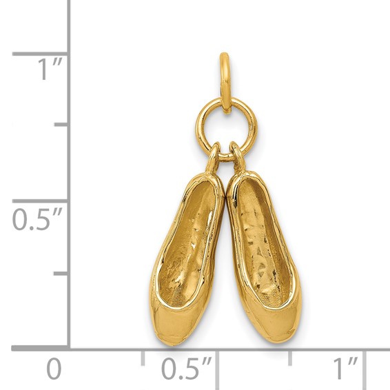 14K 3-D Ballet Slippers Charm