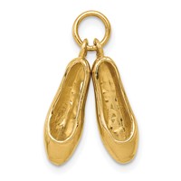 14K Yellow Gold 3-D Ballet Slippers Charm view 1