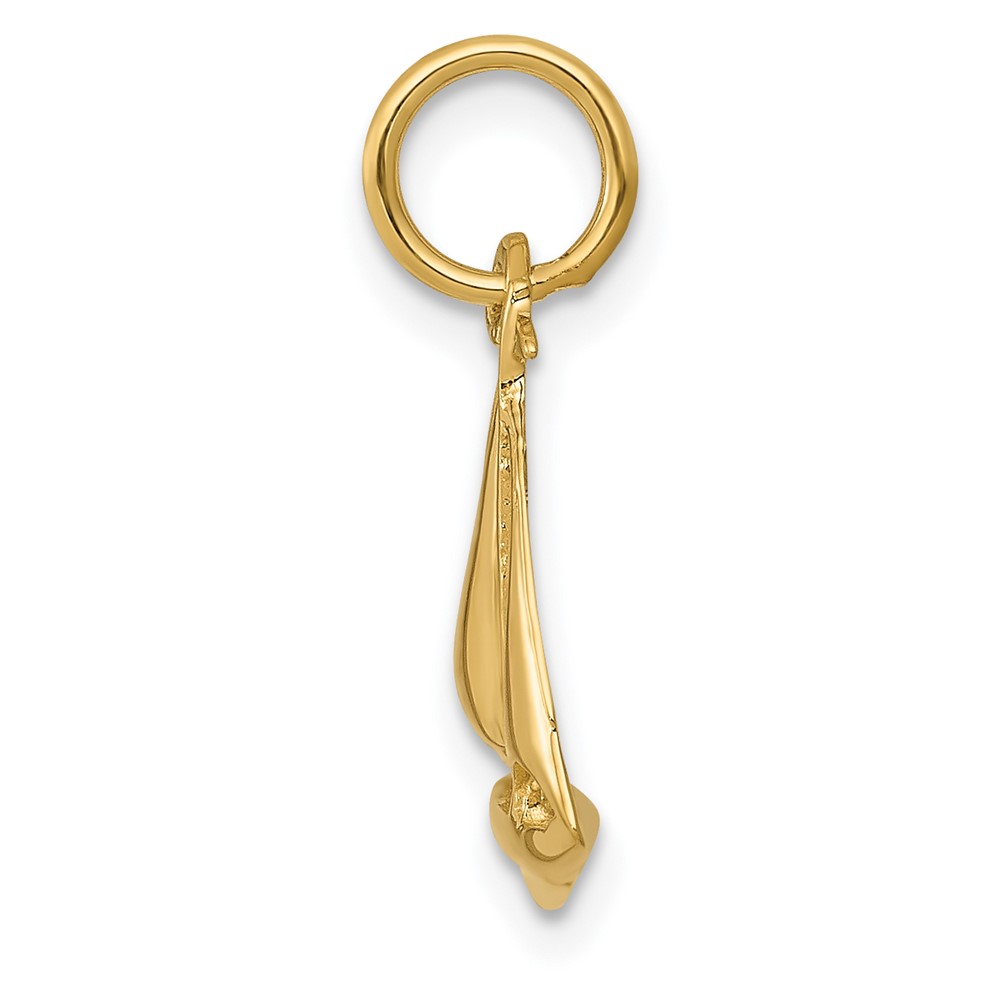 14K  3D Sailboat Charm (A1206)