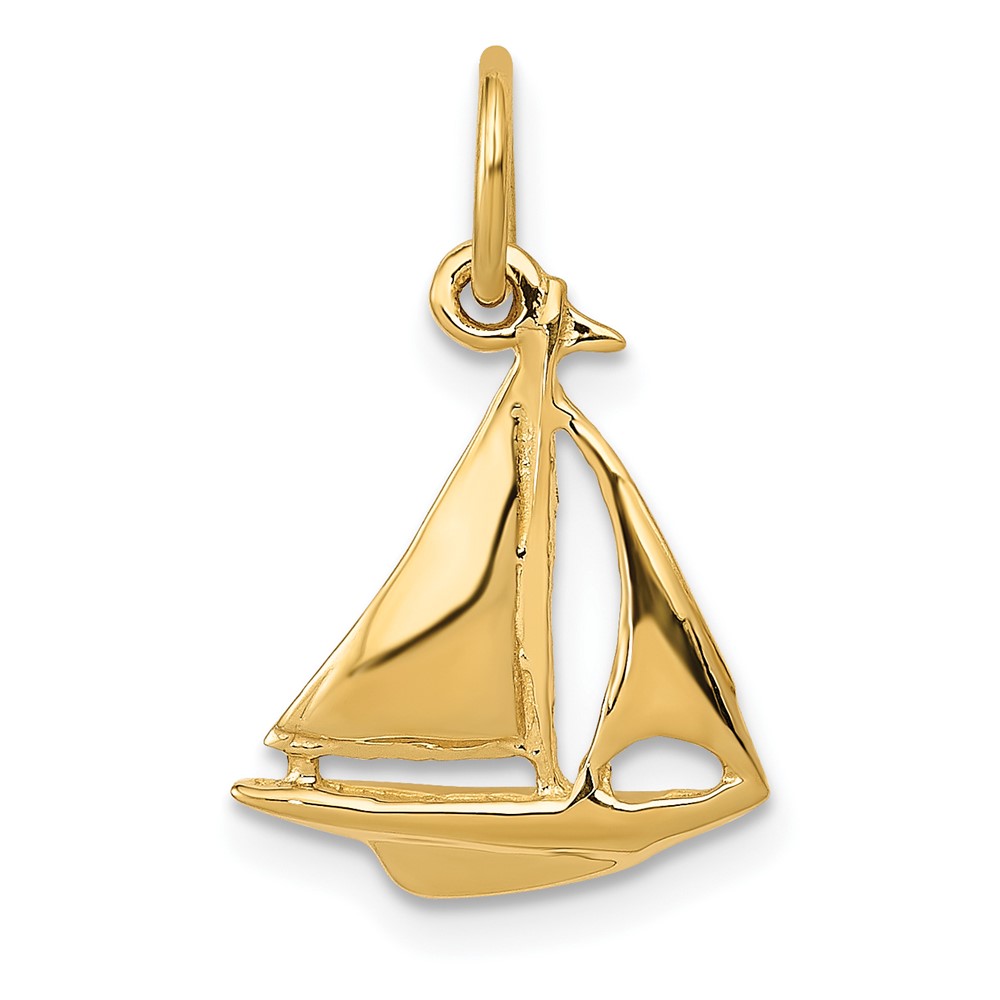 14K  3D Sailboat Charm (A1206)