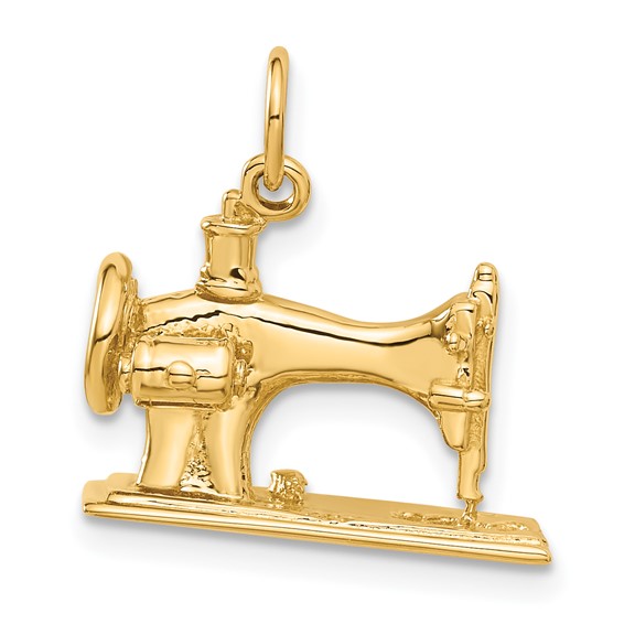 14K  3-D Antique Sewing Machine Charm
