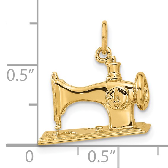 14K  3-D Antique Sewing Machine Charm