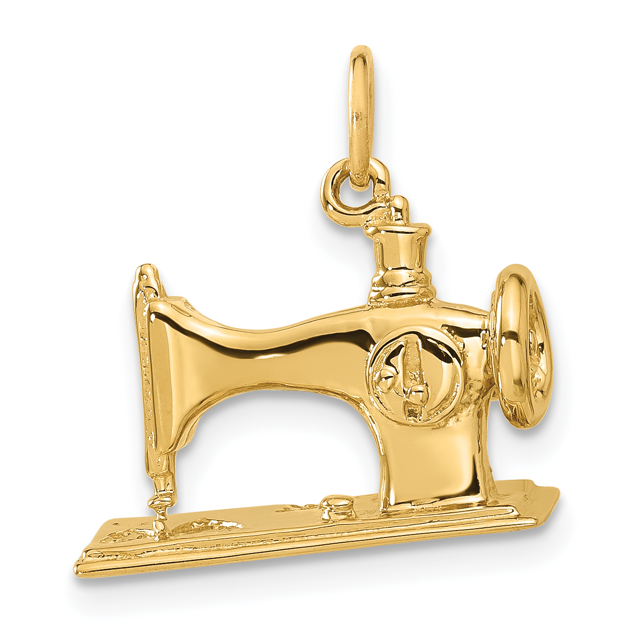 14K  3D Antique Sewing Machine Charm (A1212)