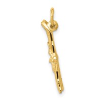 14K Yellow Gold 3-D Pair of Skis Charm view 2