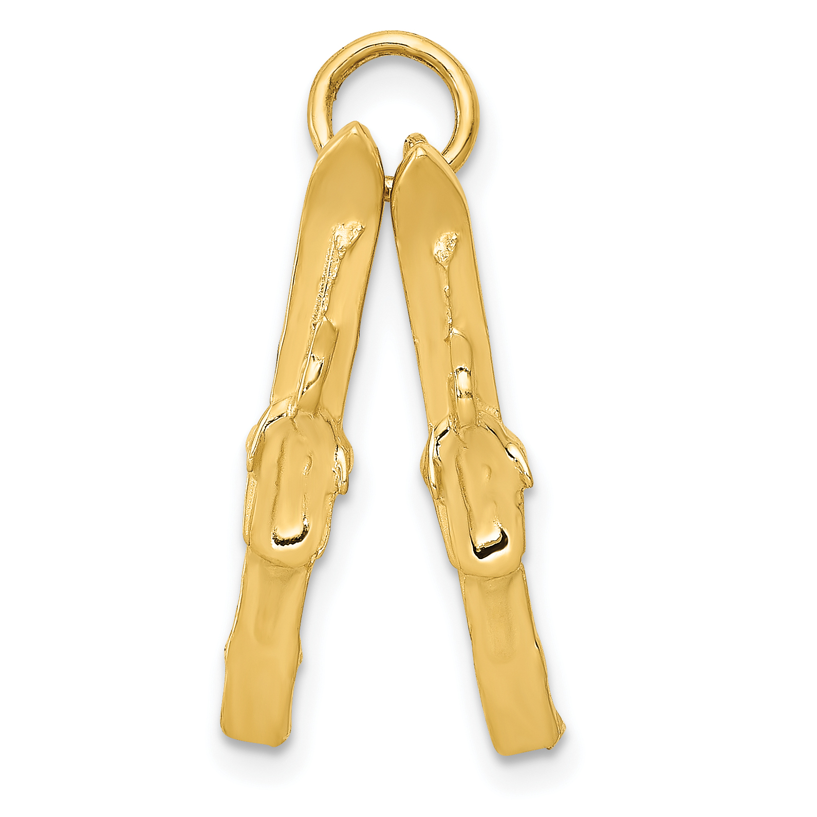 14K 3D Pair Of Skis Charm (A1224)